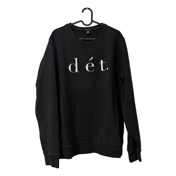 Detroit Est Le Nouveau Noir French Det Black Sweatshirt Womens 2XLarge - Picture 1 of 5